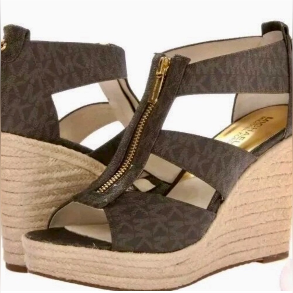 Michael Kors Dark Brown Wedge Sandals